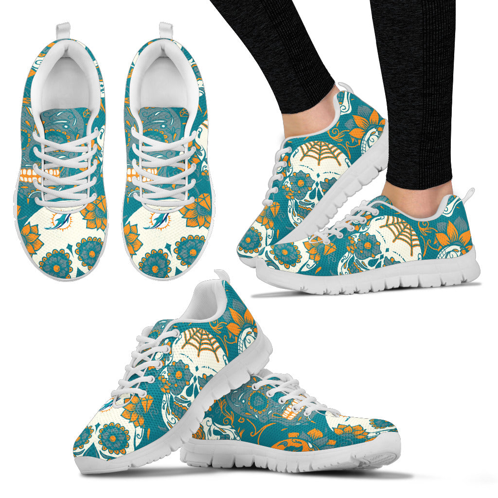 Miami Dolphins Colorful Sugar Skull Sneakers