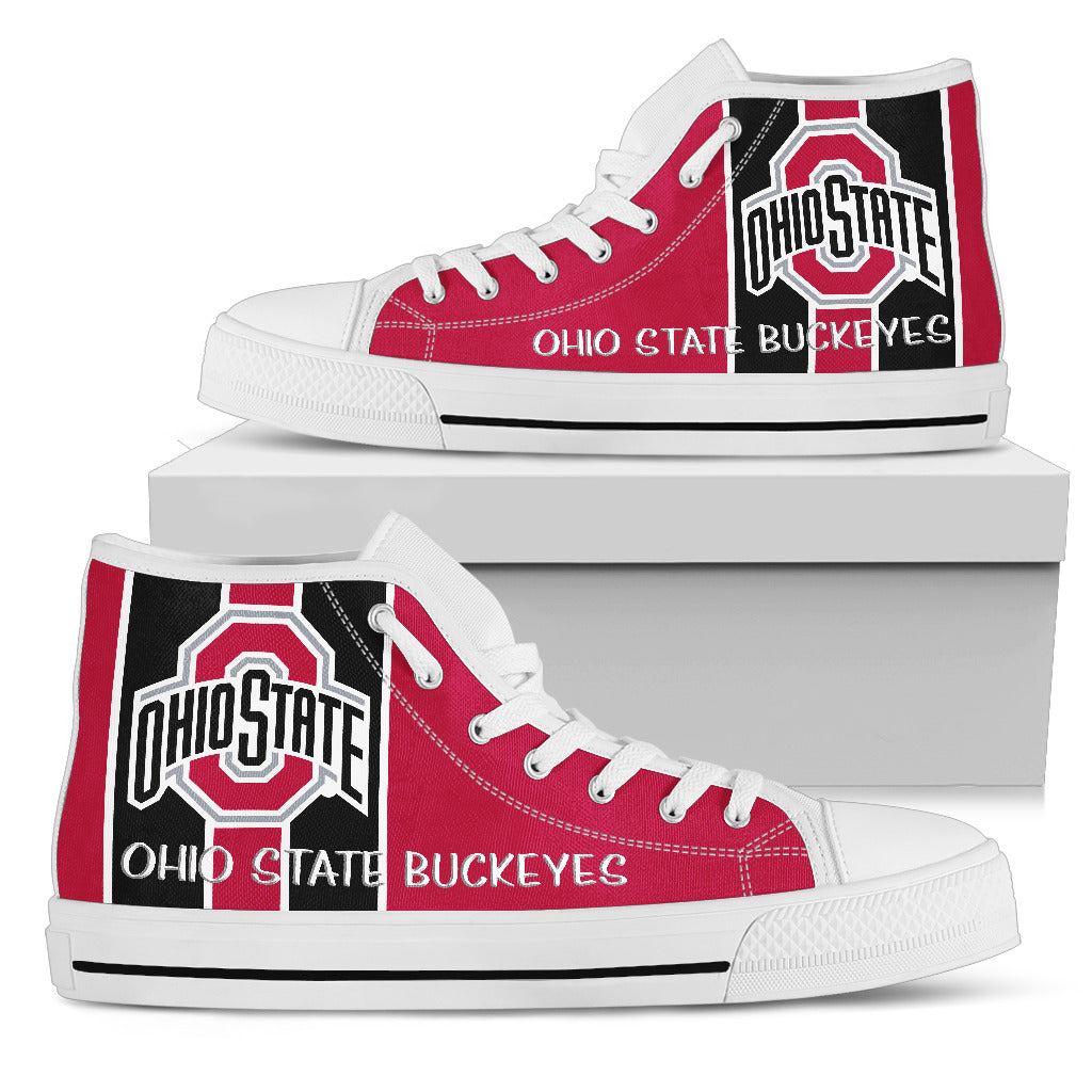 Steaky Trending Fashion Sporty Ohio State Buckeyes High Top Shoes