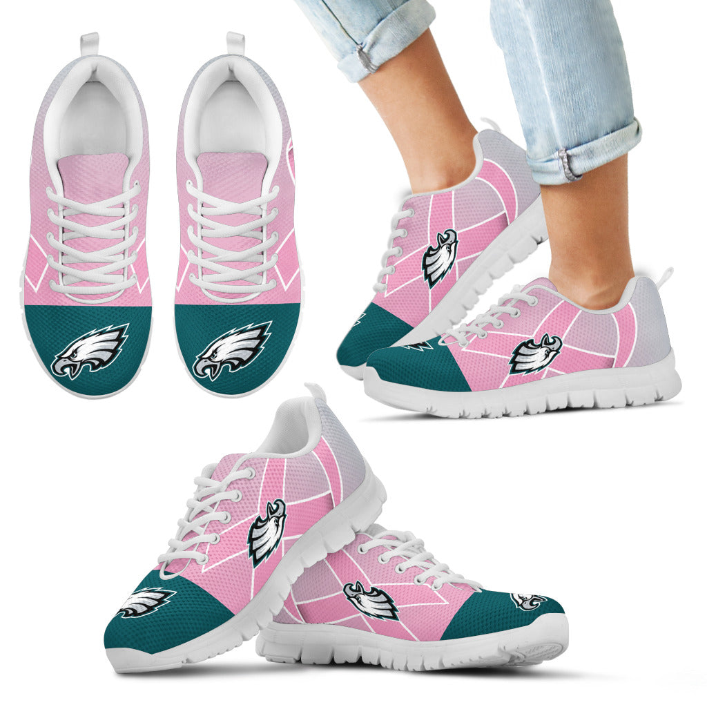 Philadelphia Eagles Cancer Pink Ribbon Sneakers