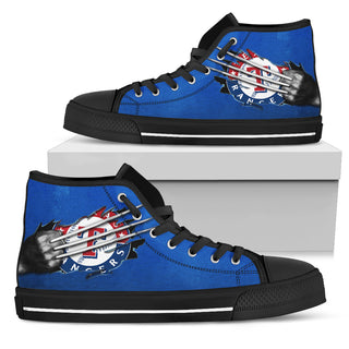 Scratch Of The Wolf Texas Rangers High Top Shoes