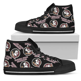 Script Logo Pattern Florida State Seminoles High Top Shoes