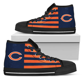 American Flag Chicago Bears High Top Shoes