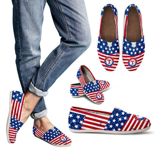 Star Stripers America Flag Texas Rangers Women Casual Shoes