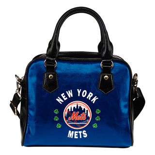 Central Beautiful Logo Circle Lucky Leaf New York Mets Shoulder Handbags