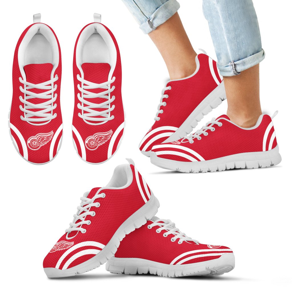 Lovely Curves Stunning Logo Icon Detroit Red Wings Sneakers