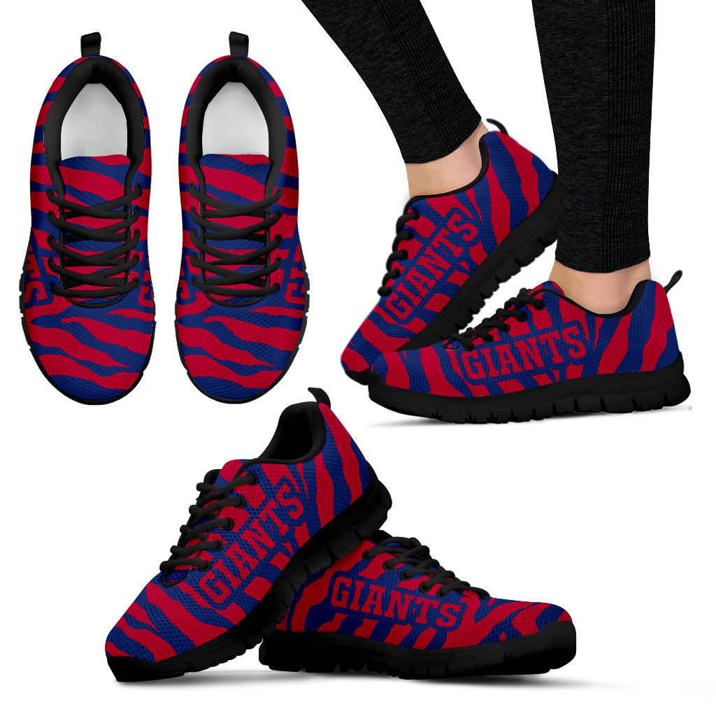 Tiger Skin Stripes Pattern Print New York Giants Sneakers