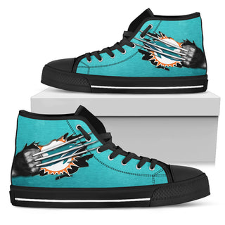 Scratch Of The Wolf Miami Dolphins High Top Shoes