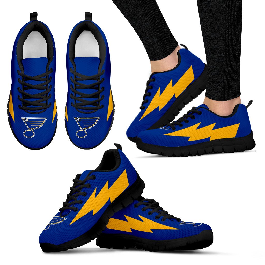 Interesting St. Louis Blues Sneakers Thunder Lightning Amazing Logo