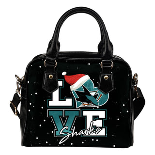 Love Word Christmas Sweet San Jose Sharks Shoulder Handbags