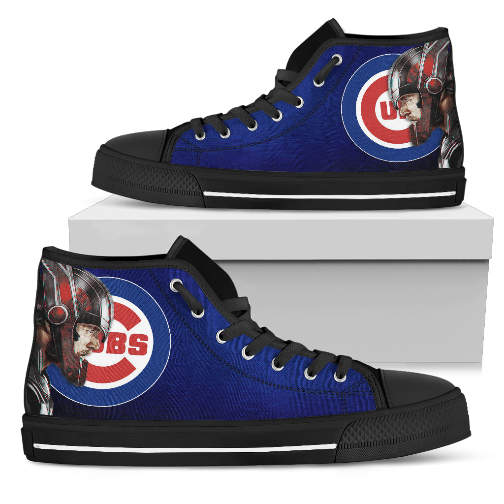 Thor Head Beside Chicago Cubs High Top Shoes