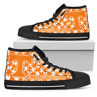 Puzzle Logo With Tennessee Volunteers High Top Shoes