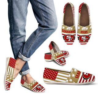 American Flag San Francisco 49ers Casual Shoes