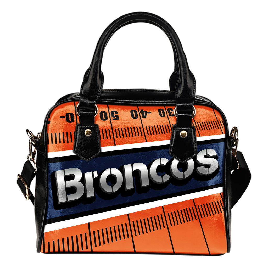 Denver Broncos Silver Name Colorful Shoulder Handbags