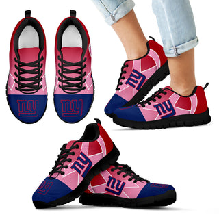 New York Giants Cancer Pink Ribbon Sneakers