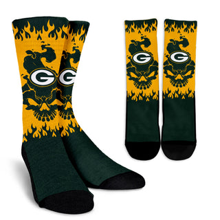 Green Bay Packers Colorful Skull Socks