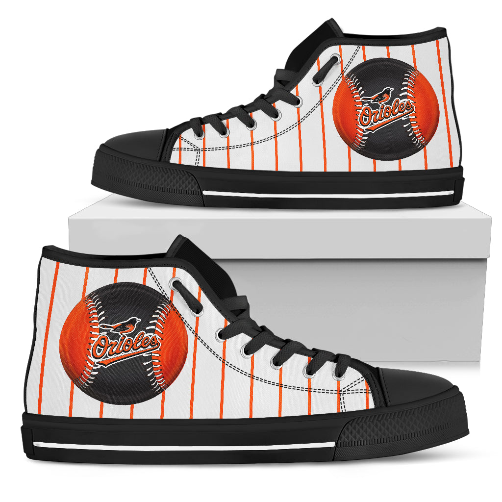 Straight Line With Deep Circle Baltimore Orioles High Top Shoes