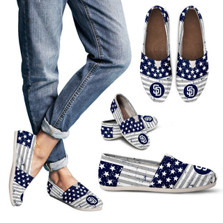 Star Stripers America Flag San Diego Padres Women Casual Shoes