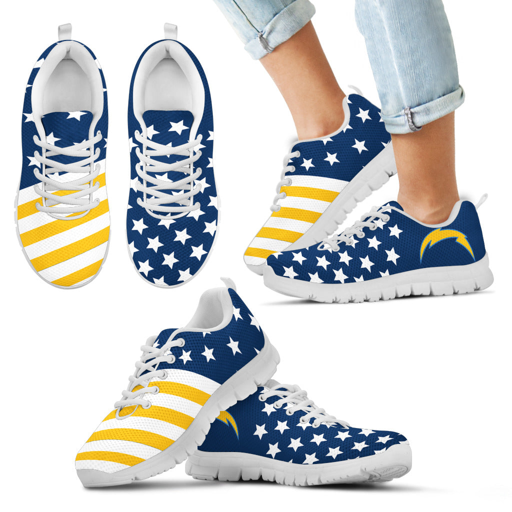 America Flag Full Stars Stripes Los Angeles Chargers Sneakers