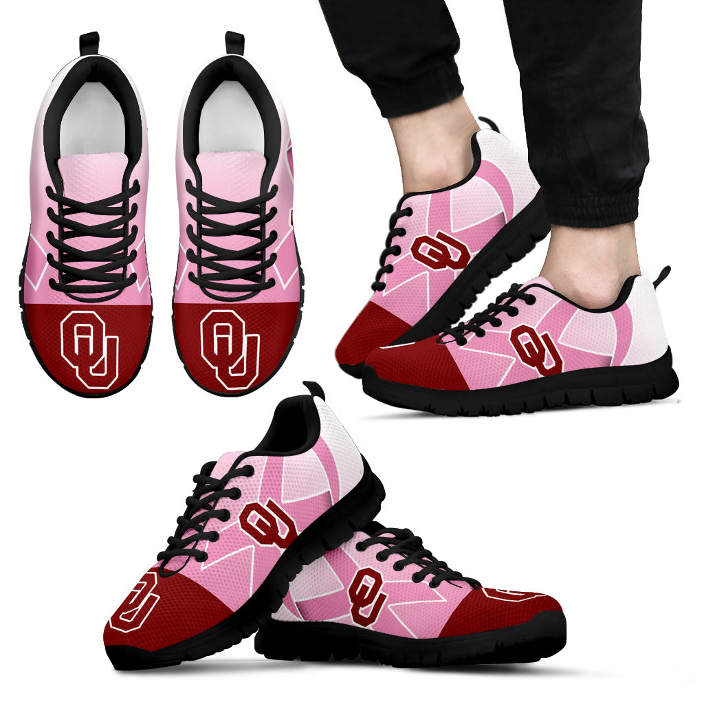 Oklahoma Sooners Cancer Pink Ribbon Sneakers