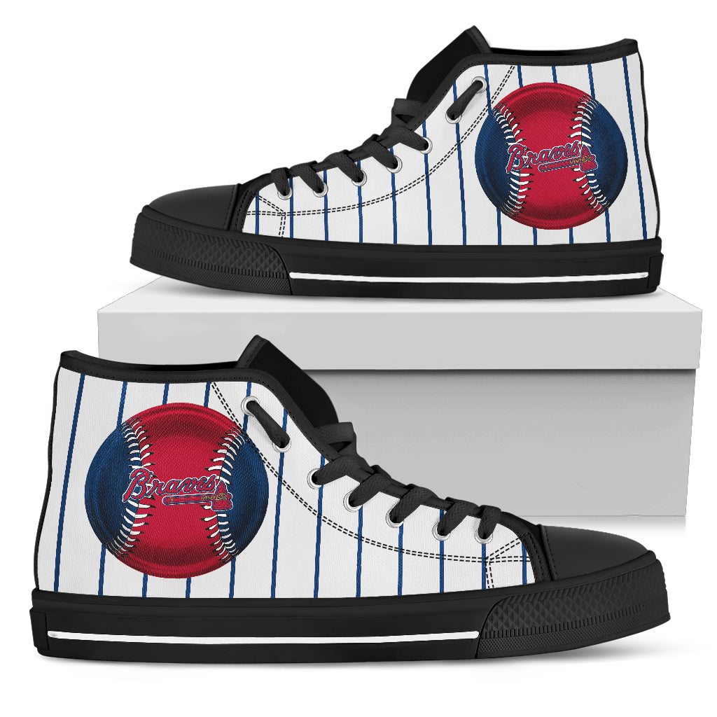 Straight Line With Deep Circle Atlanta Braves High Top Shoes