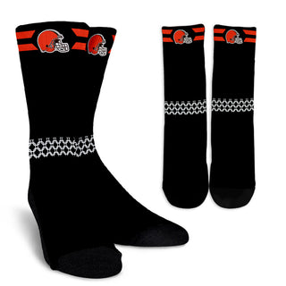 Round Striped Fascinating Sport Cleveland Browns Crew Socks