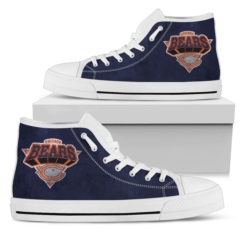 3D Simple Logo Chicago Bears High Top Shoes