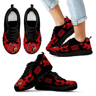 Tribal Flames Pattern Louisville Cardinals Sneakers