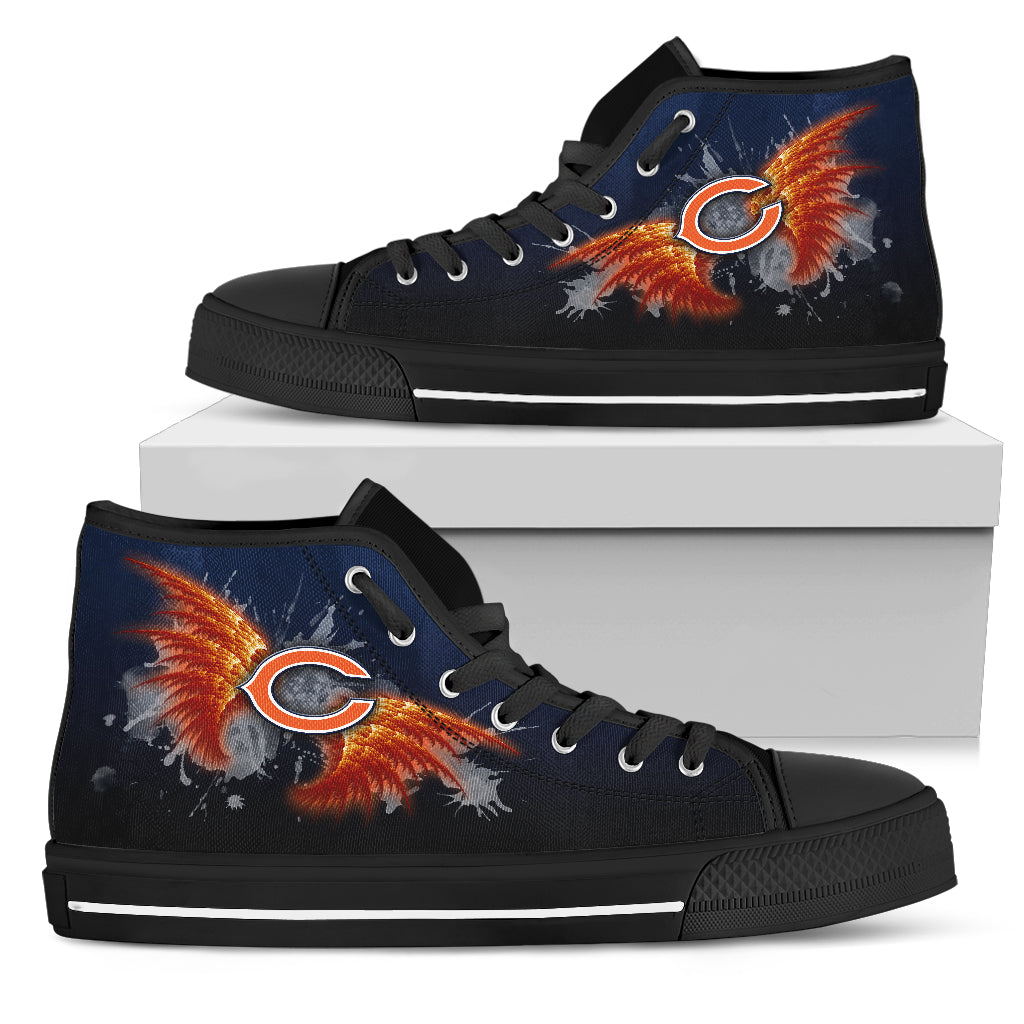 Angel Wings Chicago Bears High Top Shoes