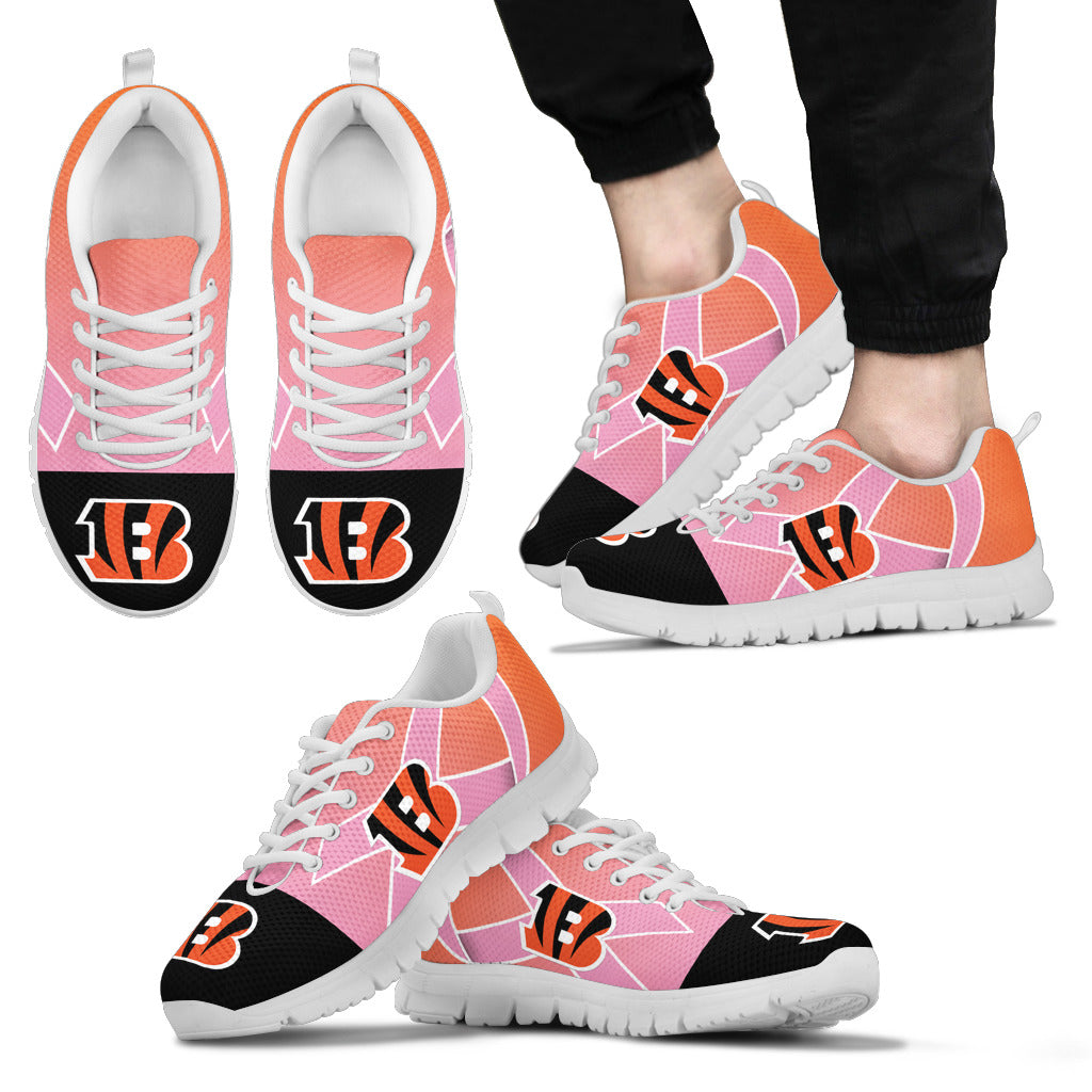 Cincinnati Bengals Cancer Pink Ribbon Sneakers