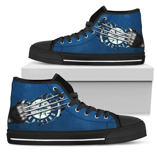 Scratch Of The Wolf Seattle Mariners High Top Shoes