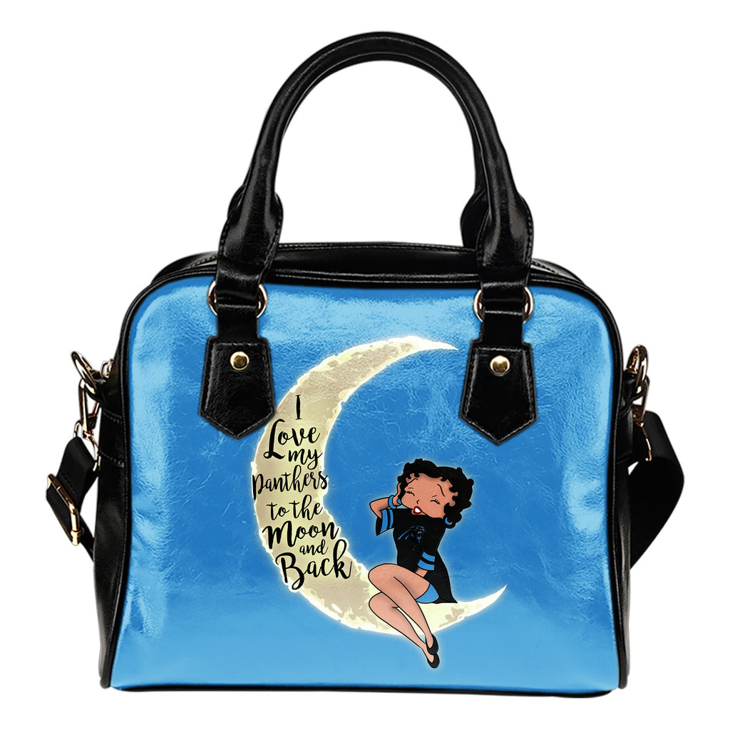 BB I Love My Carolina Panthers To The Moon And Back Shoulder Handbags Women Purse