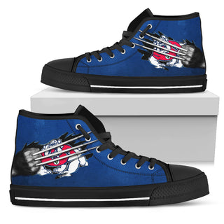 Scratch Of The Wolf Fresno State Bulldogs High Top Shoes