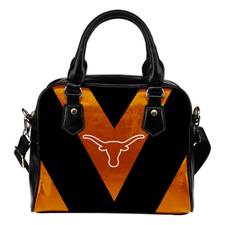 Triangle Double Separate Colour Texas Longhorns Shoulder Handbags