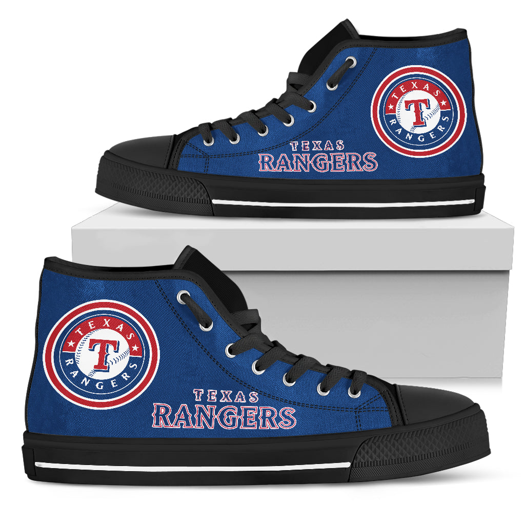 Circle Logo Texas Rangers High Top Shoes – Best Funny Store