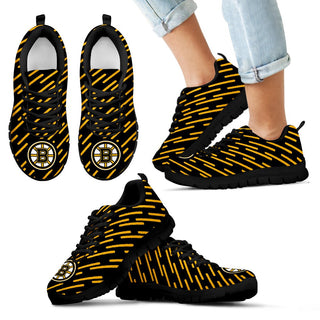 Marvelous Striped Stunning Logo Boston Bruins Sneakers