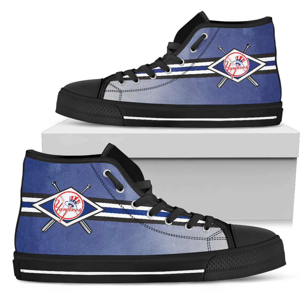 Double Stick Check New York Yankees High Top Shoes
