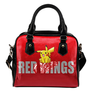 Pokemon Sit On Text Detroit Red Wings Shoulder Handbags