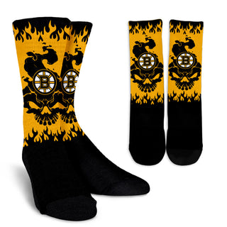 Boston Bruins Colorful Skull Socks