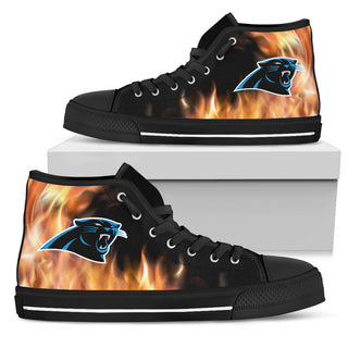 Fighting Like Fire Carolina Panthers High Top Shoes