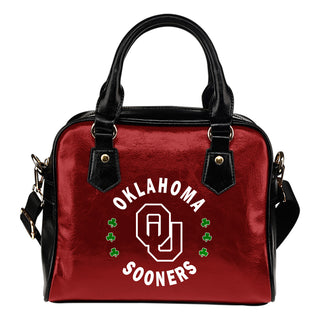 Central Beautiful Logo Circle Lucky Leaf Oklahoma Sooners Shoulder Handbags
