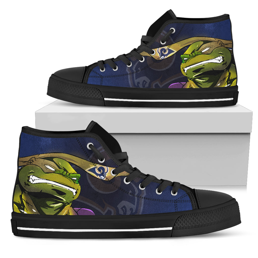 Turtle Los Angeles Rams Ninja High Top Shoes