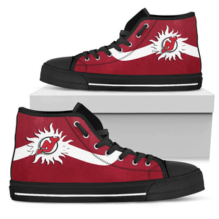 Simple Van Sun Flame New Jersey Devils High Top Shoes