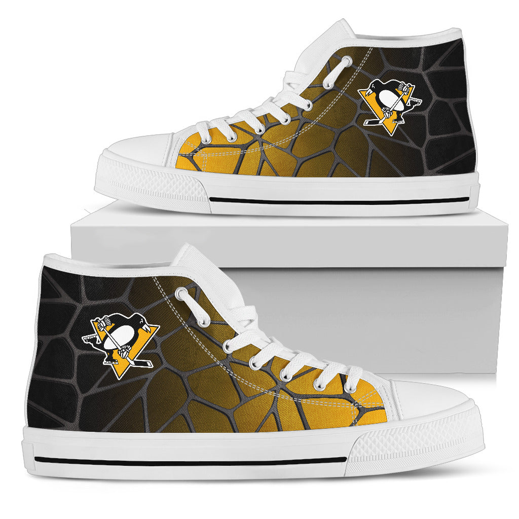 Colors Air Cushion Pittsburgh Penguins Gradient High Top Shoes