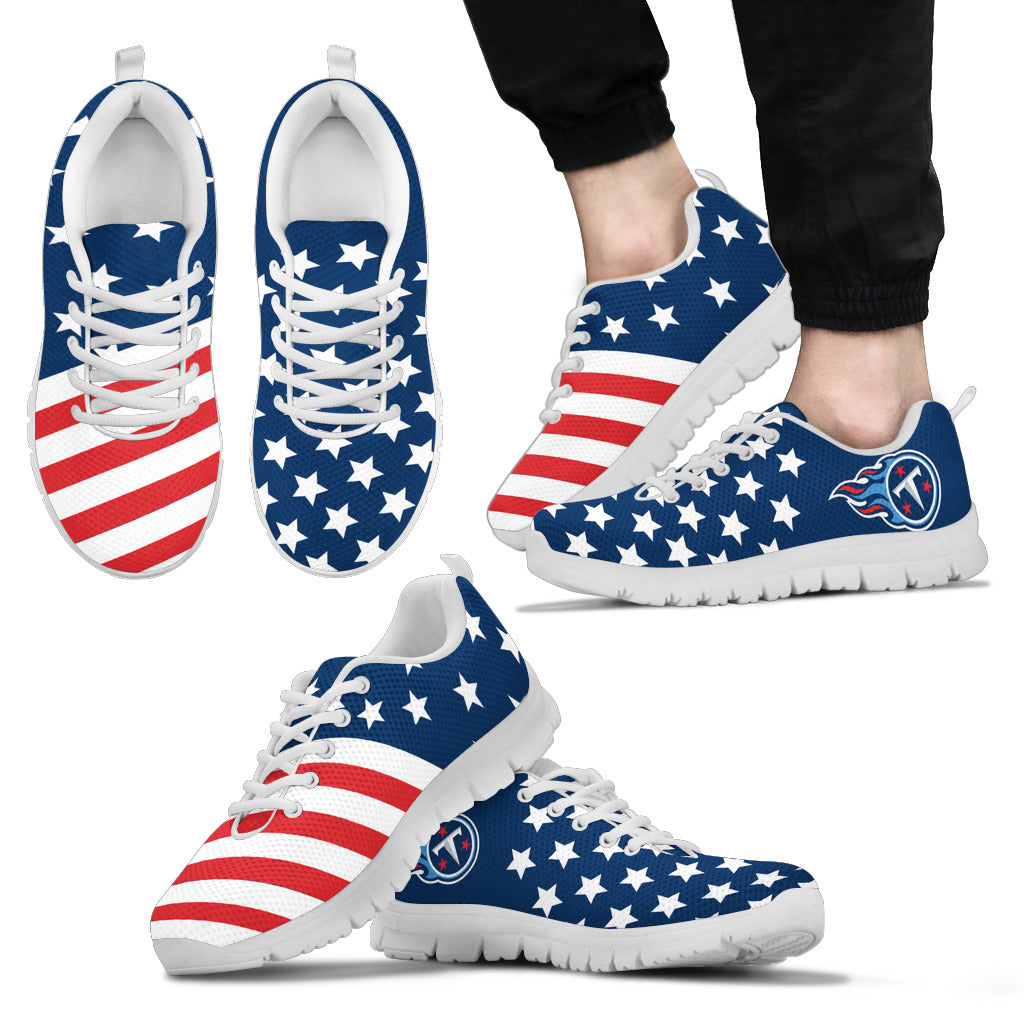 America Flag Full Stars Stripes Tennessee Titans Sneakers