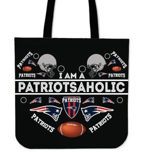 I Am A Patriotsaholic New England Patriots Tote Bags