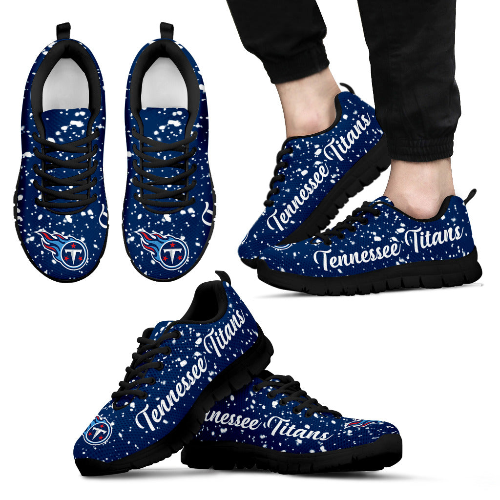 Christmas Snowing Incredible Pattern Tennessee Titans Sneakers
