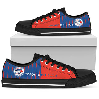 Simple Design Vertical Stripes Toronto Blue Jays Low Top Shoes