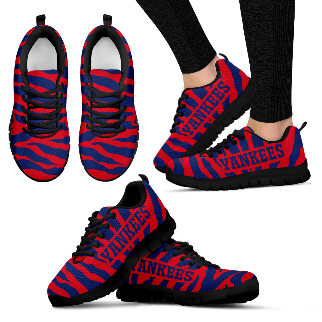 Tiger Skin Stripes Pattern Print New York Yankees Sneakers