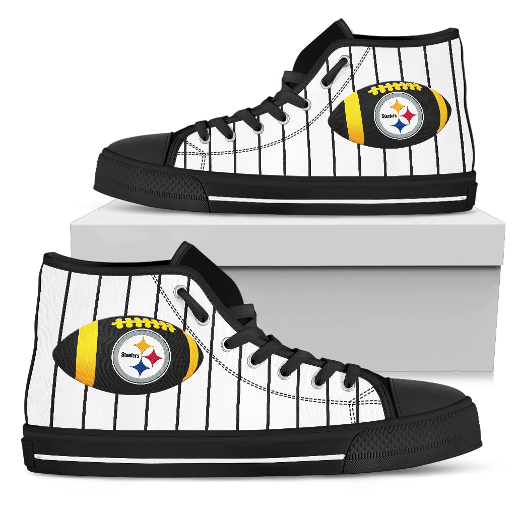 Straight Line With Deep Circle Pittsburgh Steelers High Top Shoes