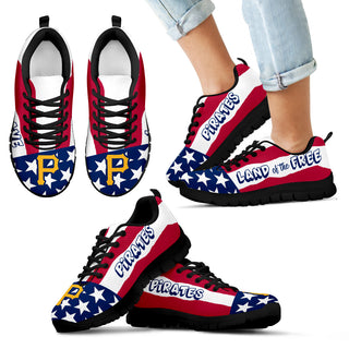Proud Of American Flag Three Line Pittsburgh Pirates Sneakers